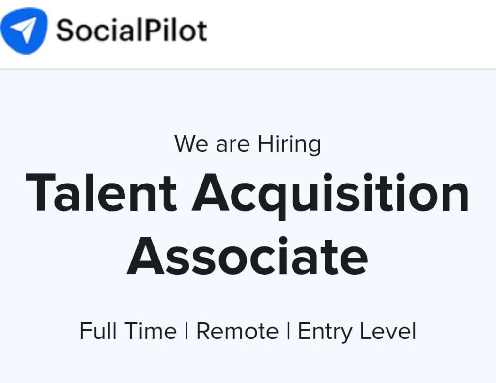 Work From Home Job, SocialPilot Company 2025 