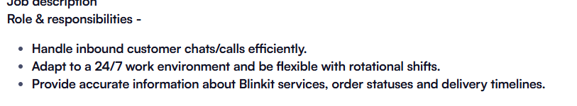 Blinkit Hiring for Chat Support | Apply Now!