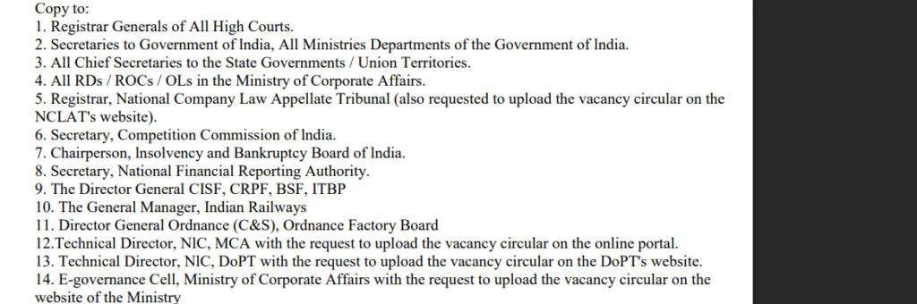 NCLT Vacancy Notification Summary (August 4, 2025)